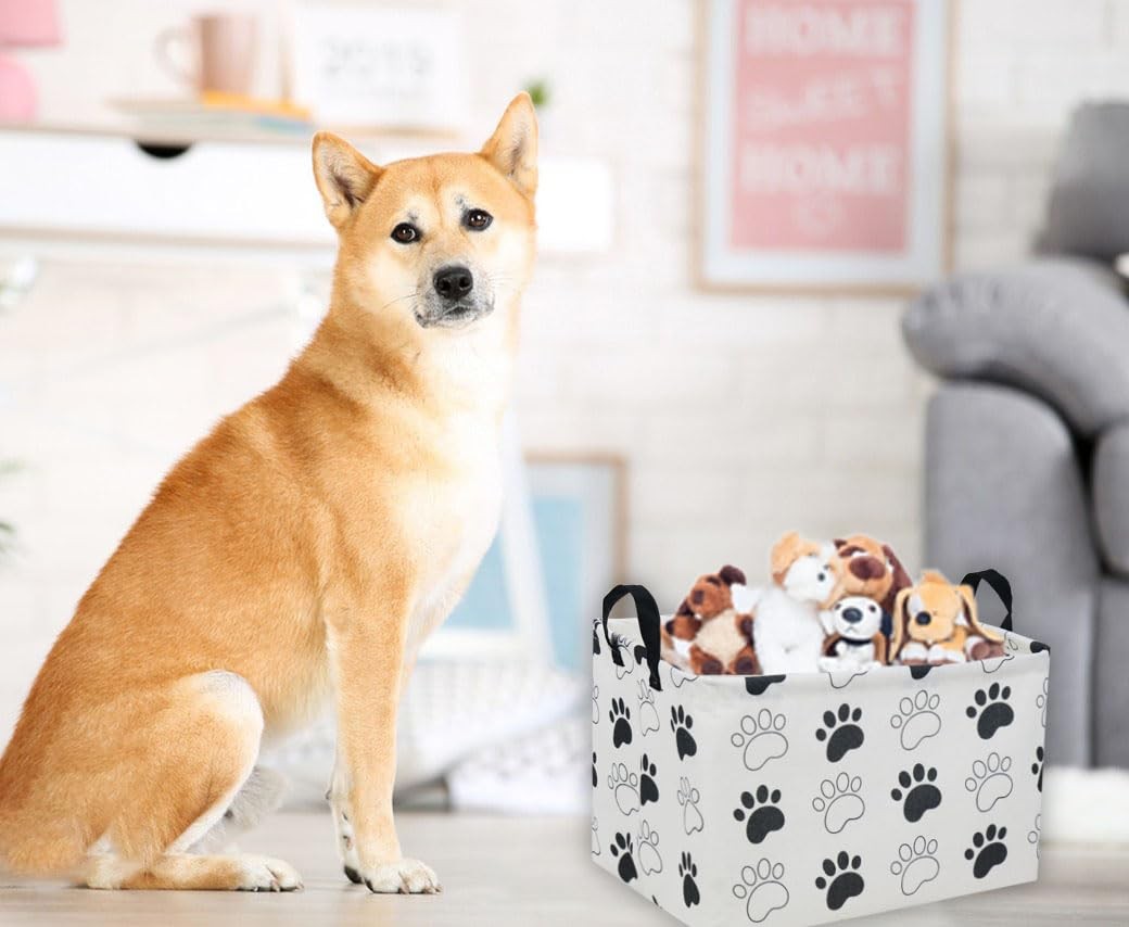 Cesta rectangular para perros, cesta de almacenamiento para niños con asas