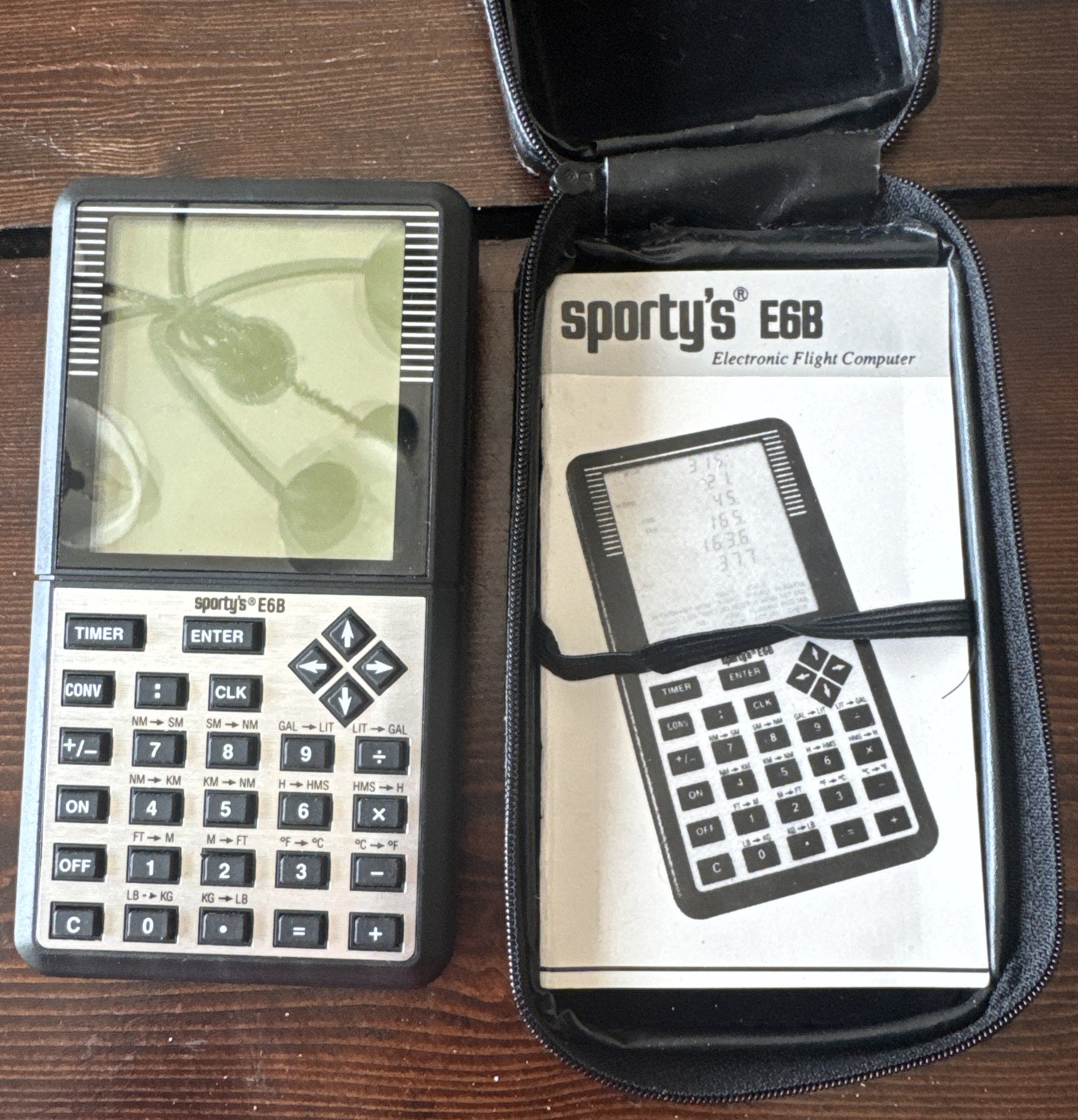 Sporty's E6B Electronic Flight Computer w/ Case & Manual Tested Working