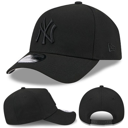 New Era New York Yankees 940 Black on Black Snapback Hat MLB League A Frame Cap