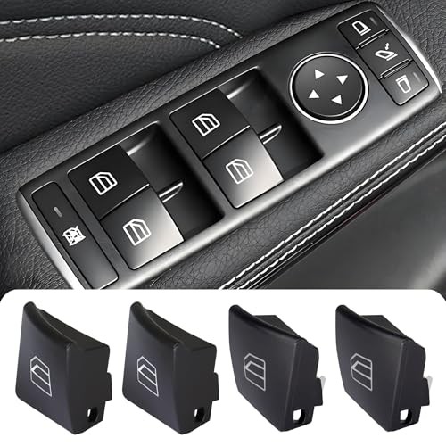 4Pcs Front Driver Window Switch Button Cap Fit for Mercedes-Benz C-Class E