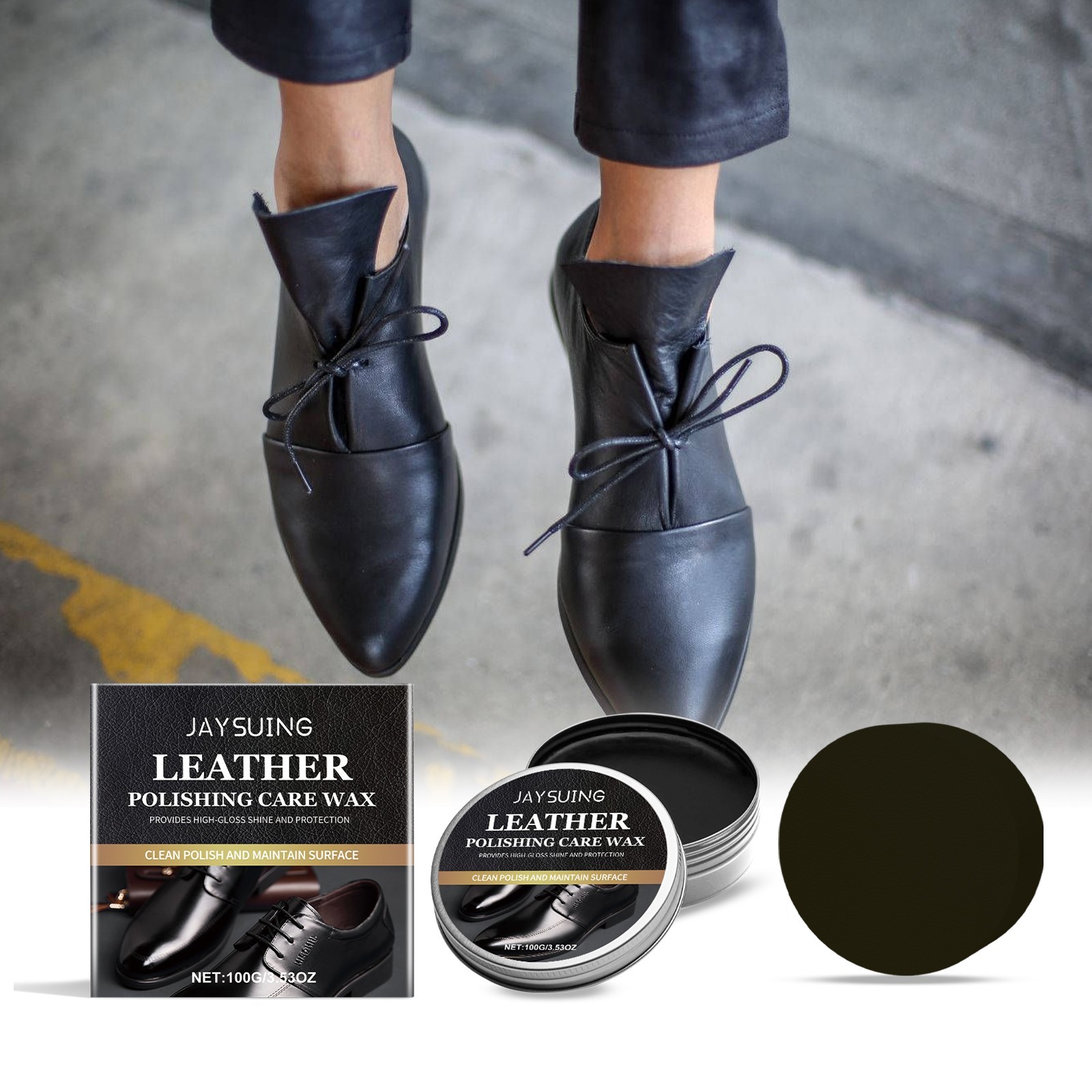 Leather polishing and care wax