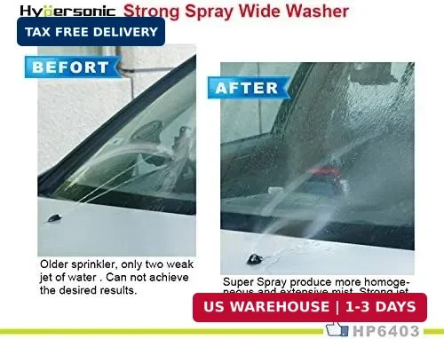 Hypersonic Universal Car Windshield Washer Sprayer 2Pcs Vehicle Nozzle