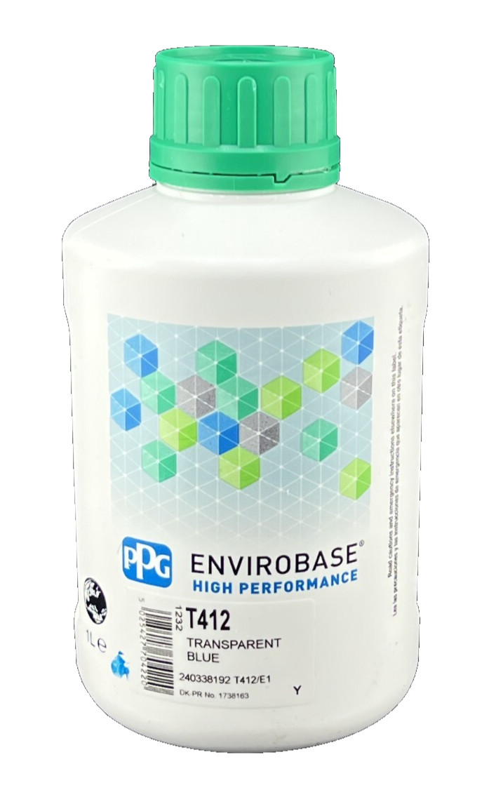PPG T412 Envirobase TRANSPARENT BLUE 1Liter - FREE SHIPPING