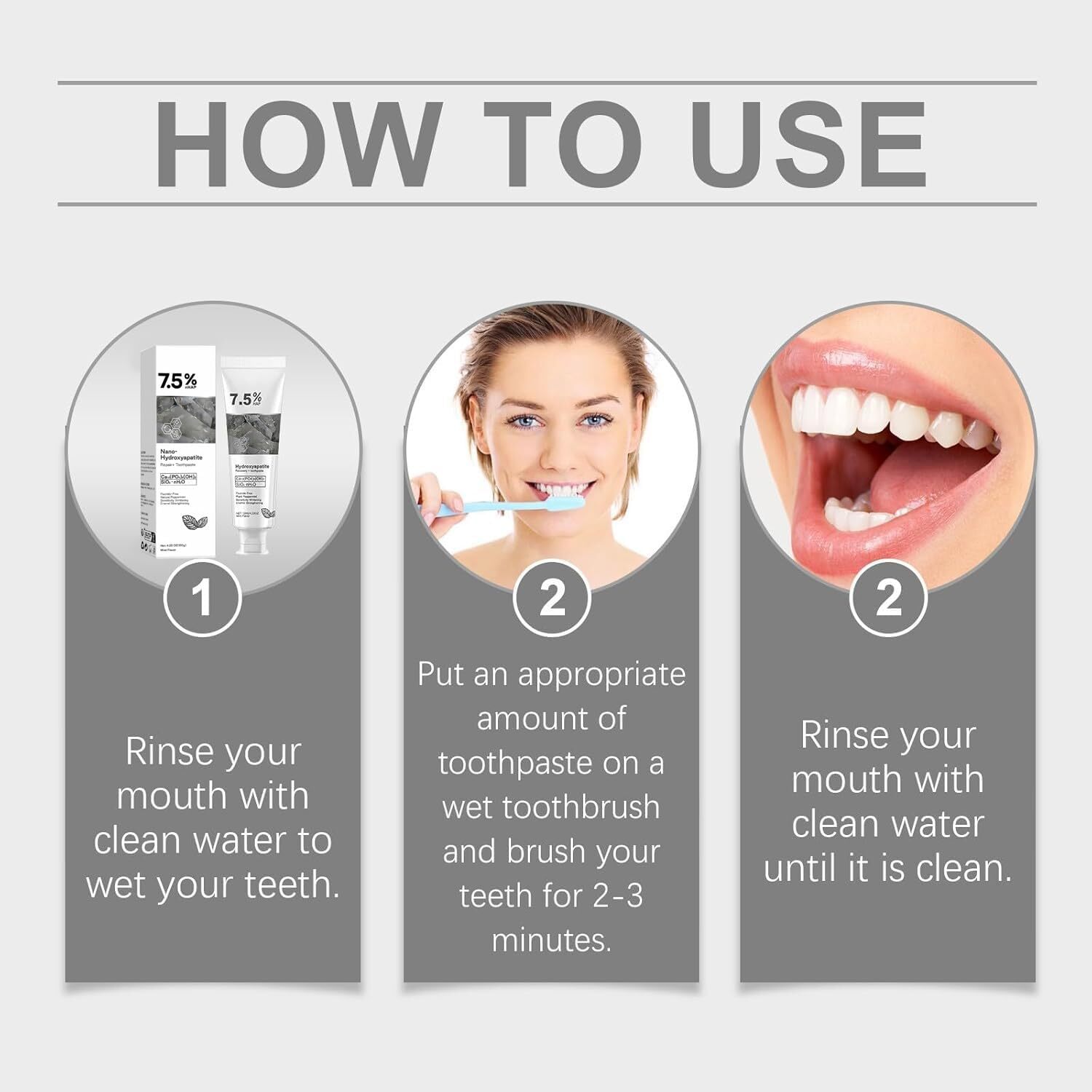 7.5% Hap Nano-Hydroxyapatite Toothpaste Remove Deep Clean For Sensitive Teeth ~