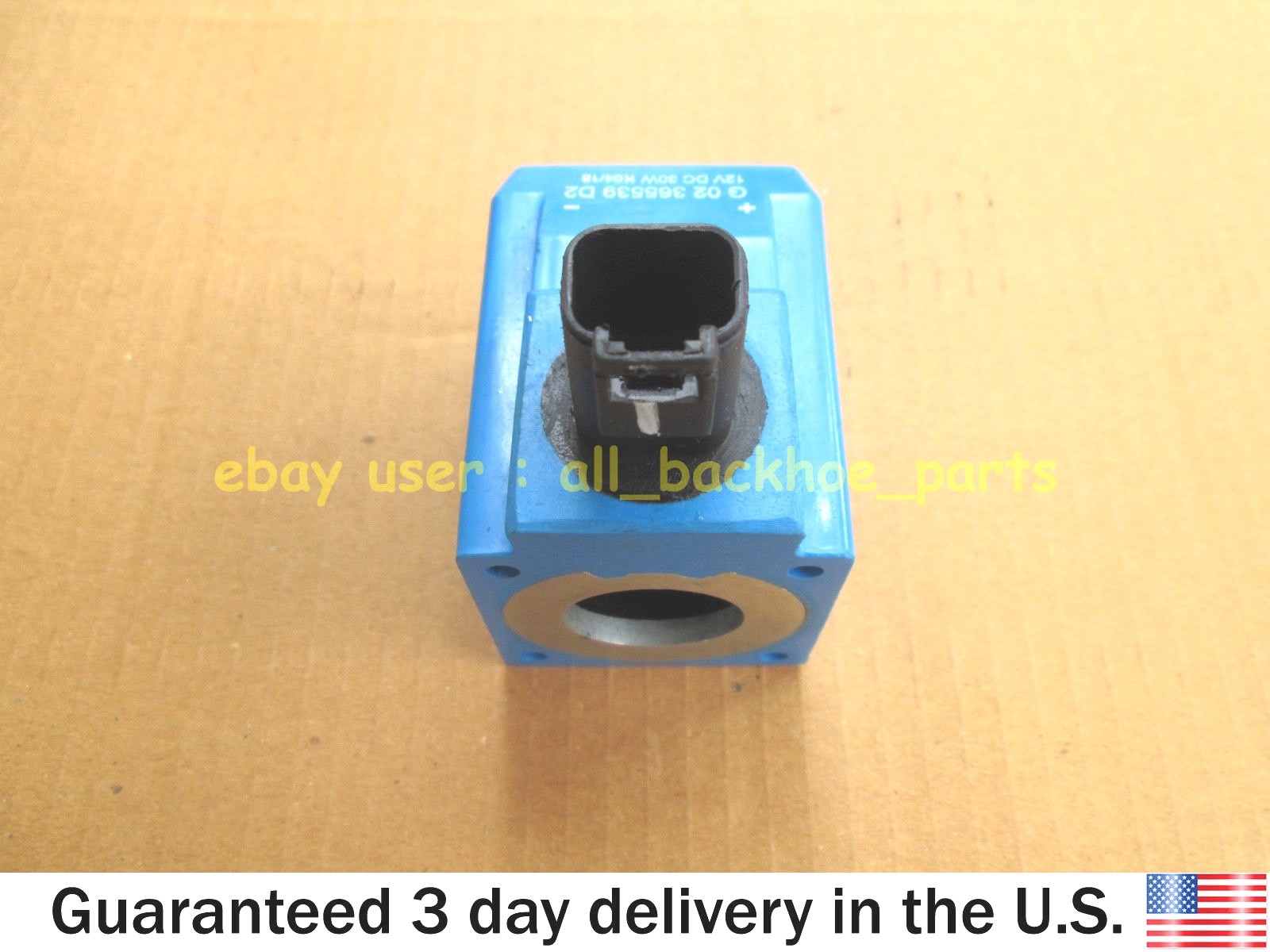 JCB BACKHOE- VICKERS 12V 30W SOLENOID COIL ROUND PIN (PART# 25/221054 477/00824)