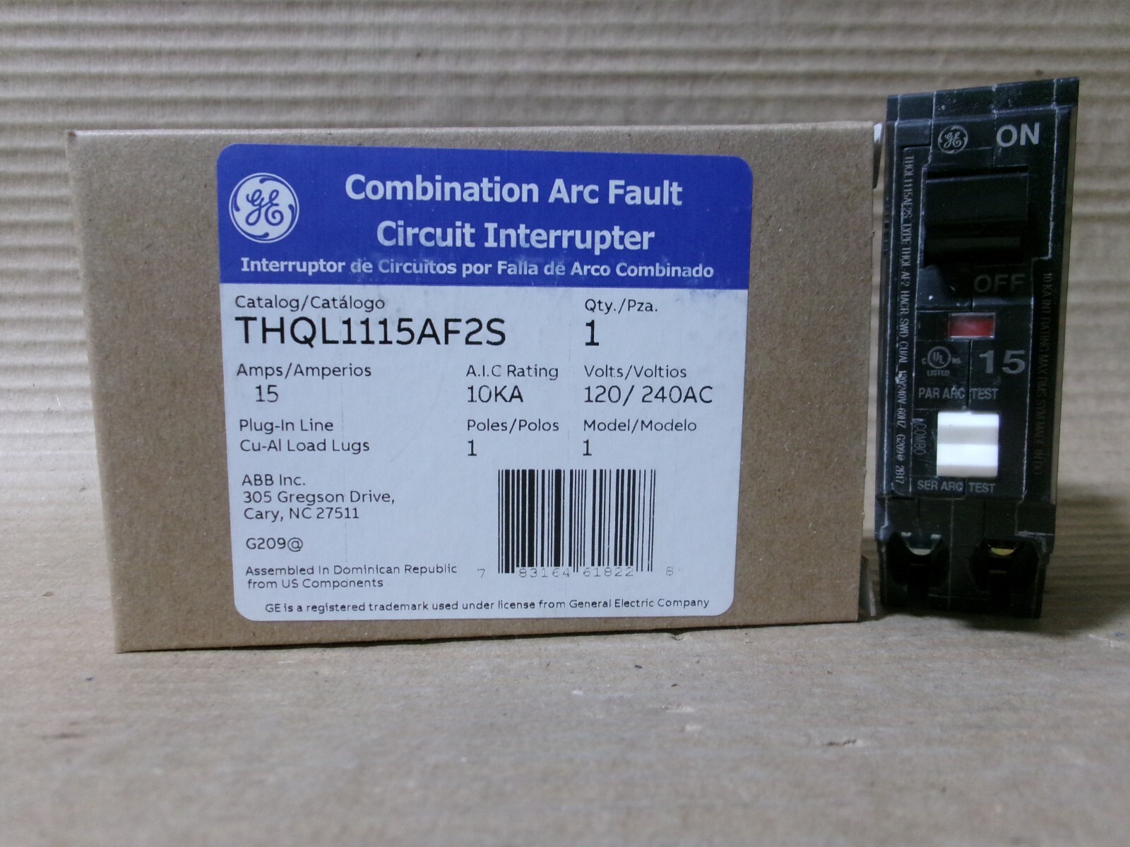 NEW GE THQL THQL1115AF2S 1 POLE 15 AMP THQL1115AF2 ARC FAULT BREAKER