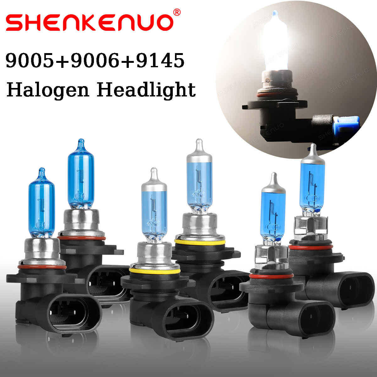 For Jeep Commander 2006-2010 6x Halogen Headlight High/Low + Fog Light Bulbs Kit
