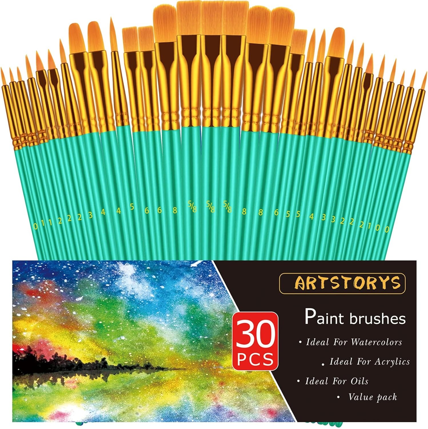 Paint Brushes Set, Paint Brushes for Acrylic Painting, Oil Watercolor