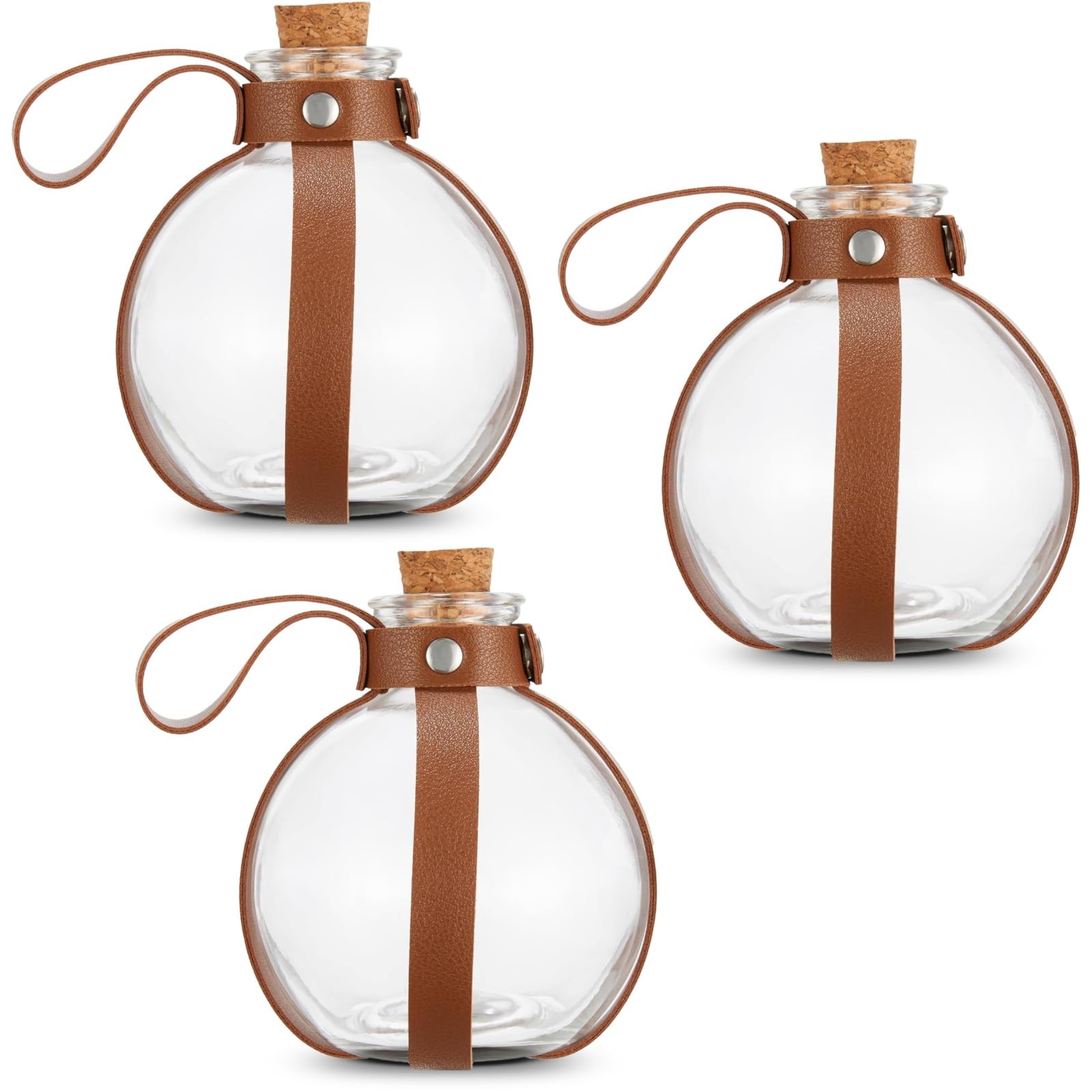 Glass Potion Bottles with Cork, Bottles prop, Dark Potion bottles with Faux L...