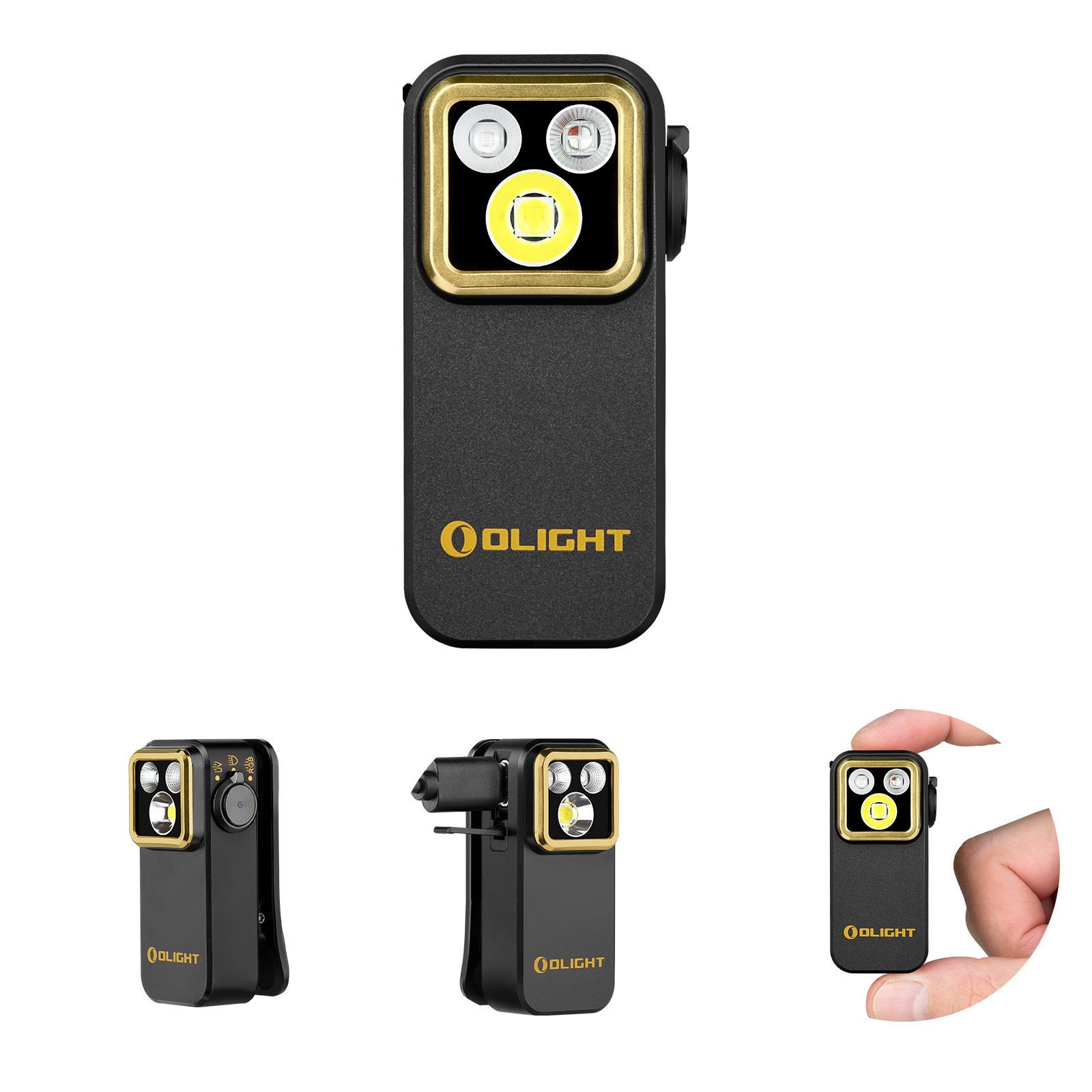 Olight Oclip Pro S Black Multifunctional Clip Flashlight & Oclip Headlamp Strap