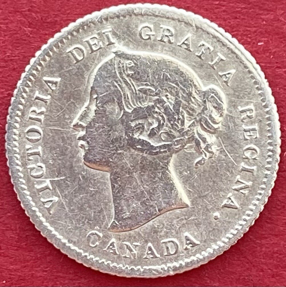 1875H Canada 5 Cents Small 5 - VF - Lot#9219