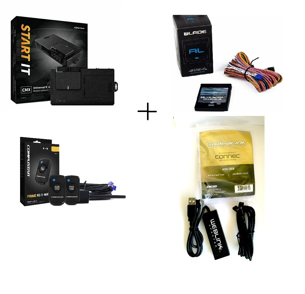 Compustar RF-1WR3AP 1-Way 1500-FT Kit + CMX-HC START IT + Blade-AL+ ADSUSB CABLE
