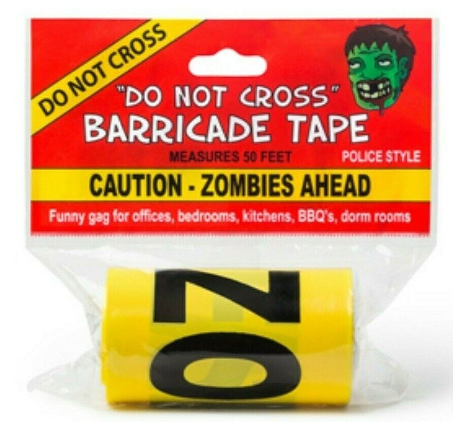 Caution-Zombies Ahead - Crime Scene Police Tape - Gag Joke Prank Movie Prop