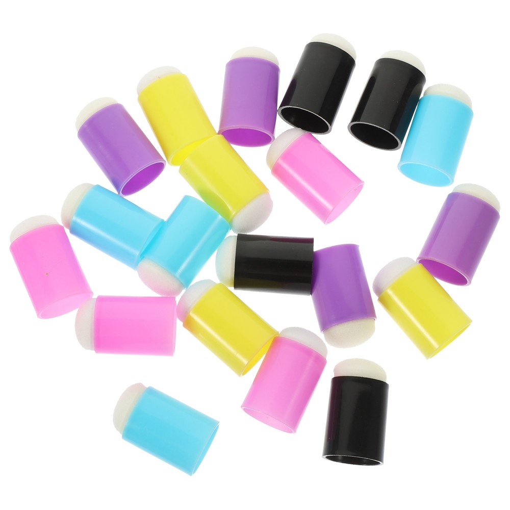 25 Pcs Finger Drawing Sponge Set Daubers for Stenciling Stamping Tools