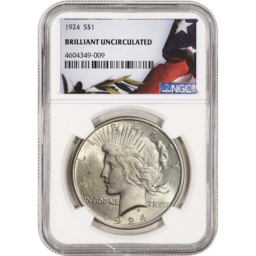 1924 US Peace Silver Dollar $1 - NGC Brilliant Uncirculated
