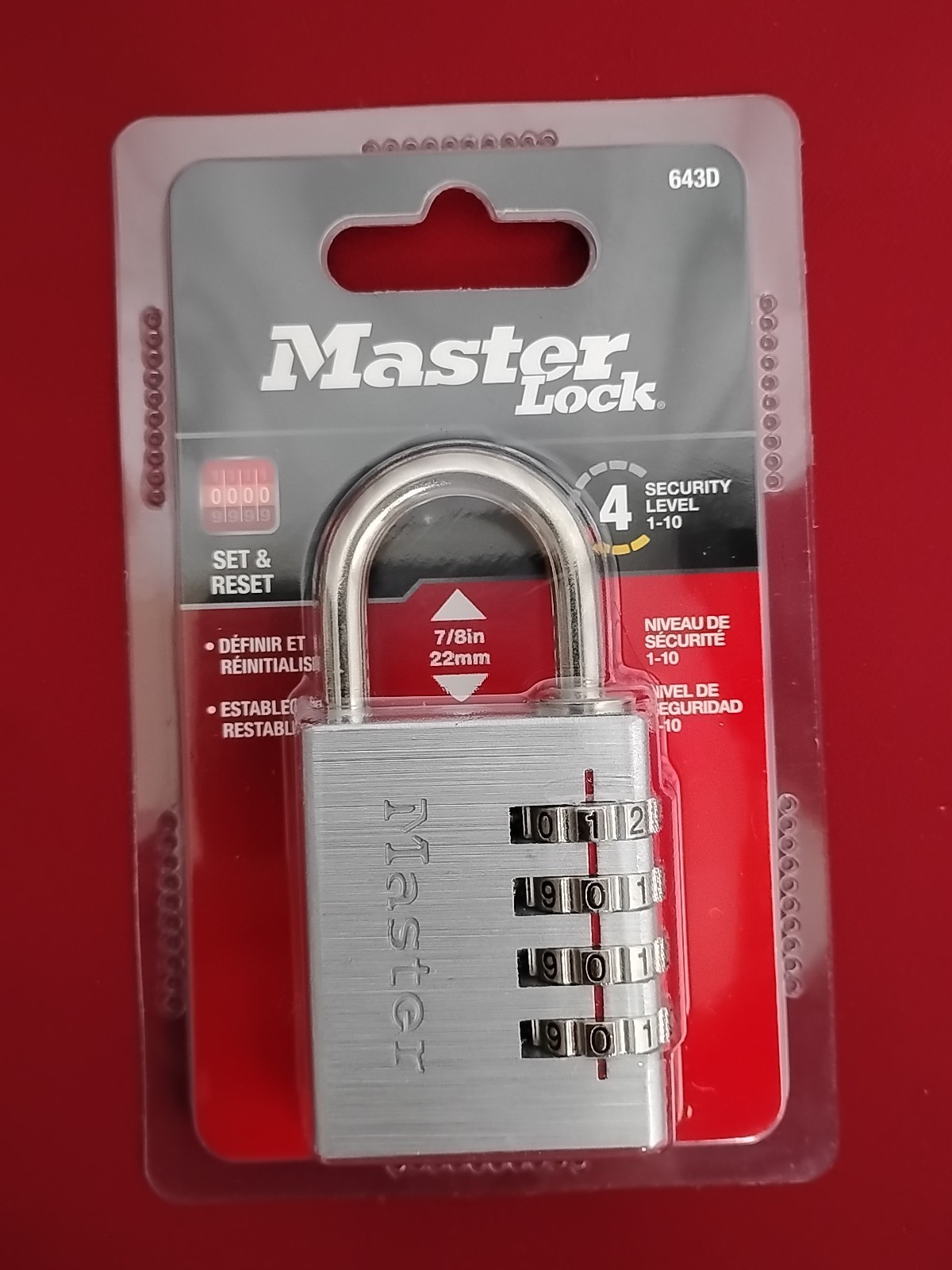 MASTER LOCK, Set Your Own Word Combination Padlock, 643D Set & Reset New Bundle