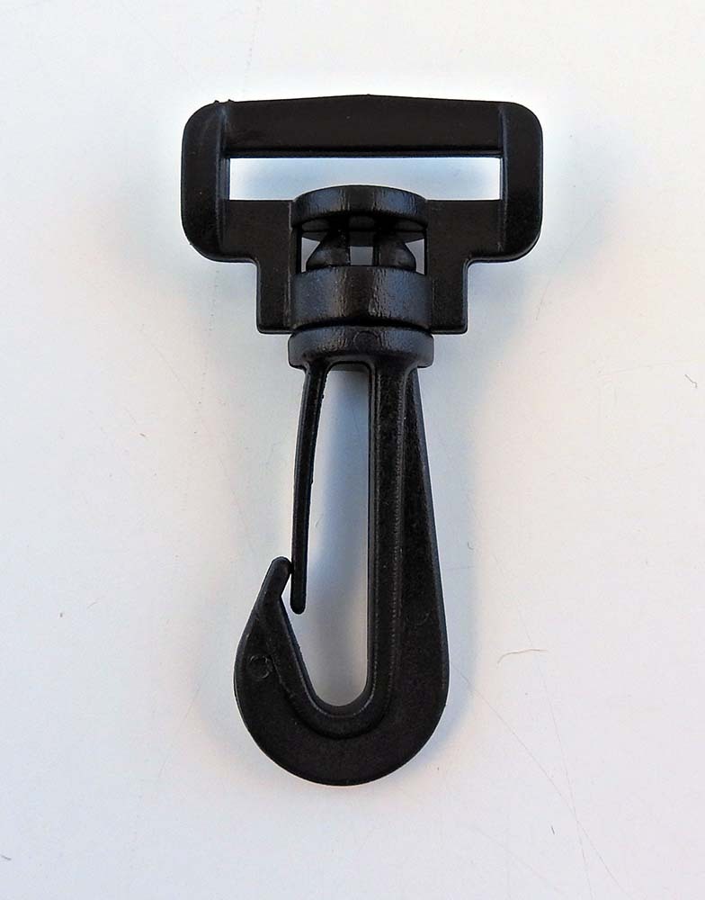 50 Pcs of 1" Snap Swivel Hook, fits 1" Inch webbing, black plastic, for SS