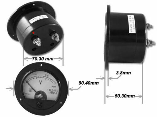 62C2 DC 0-20A Round Analog Amp Panel Meter Current Ammeter DC 20A w 75mV Shunt