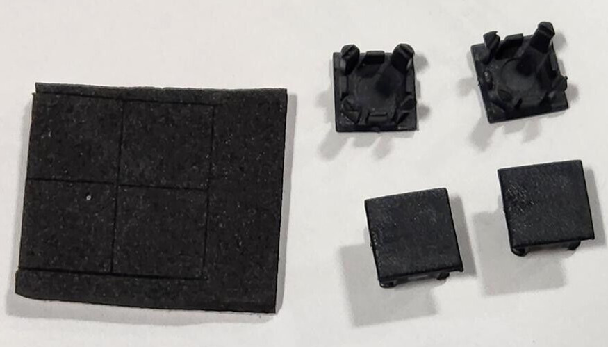 Plastic + Foam Feet Screw Covers for SLIM PS2 Playstation 2 Console System Black