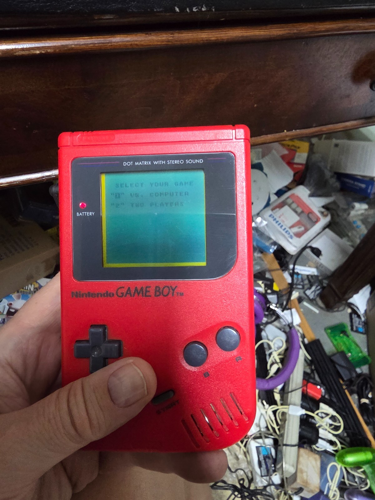 RED Gameboy Original DMG-01 Console Tested and Working Good #B16
