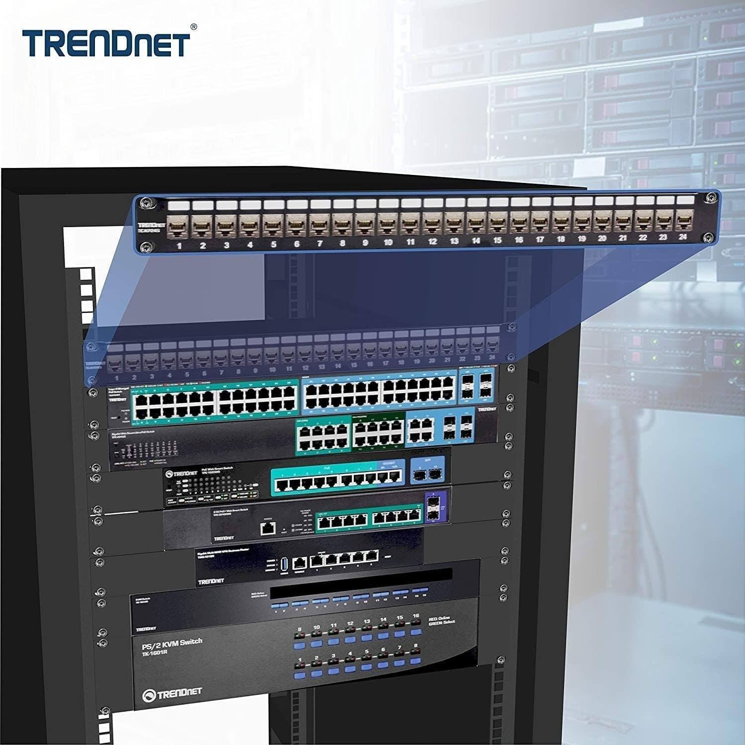 24-Port Blank Keystone Shielded 1U Patch Panel,TC-KP24S