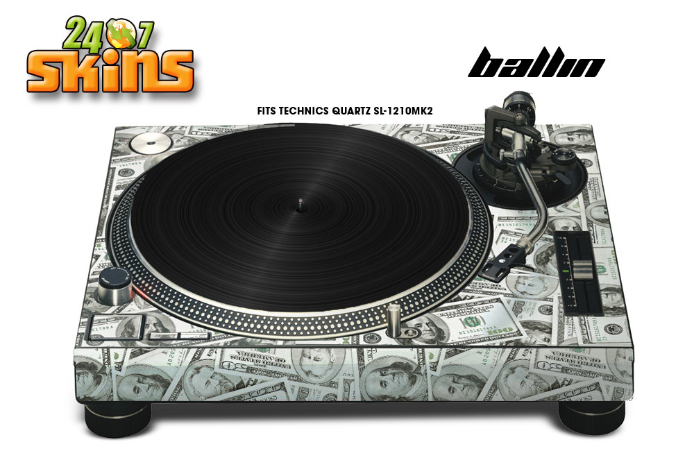 Skin Decal Sticker for Technics Quartz SL Turntable Pro Audio Mixer MK2 BALLIN