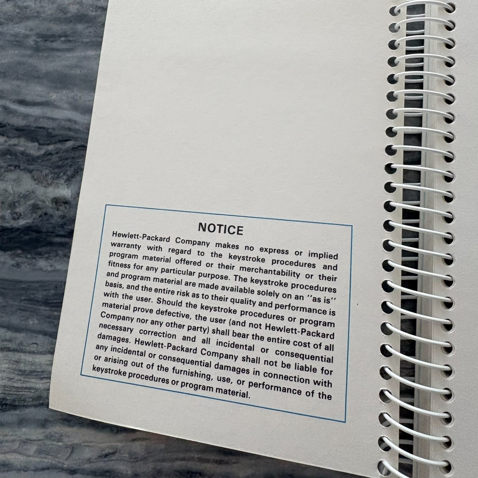 Vintage Hewlett Packard HP-12C Owner's Handbook And Problem Solving Guide Spiral