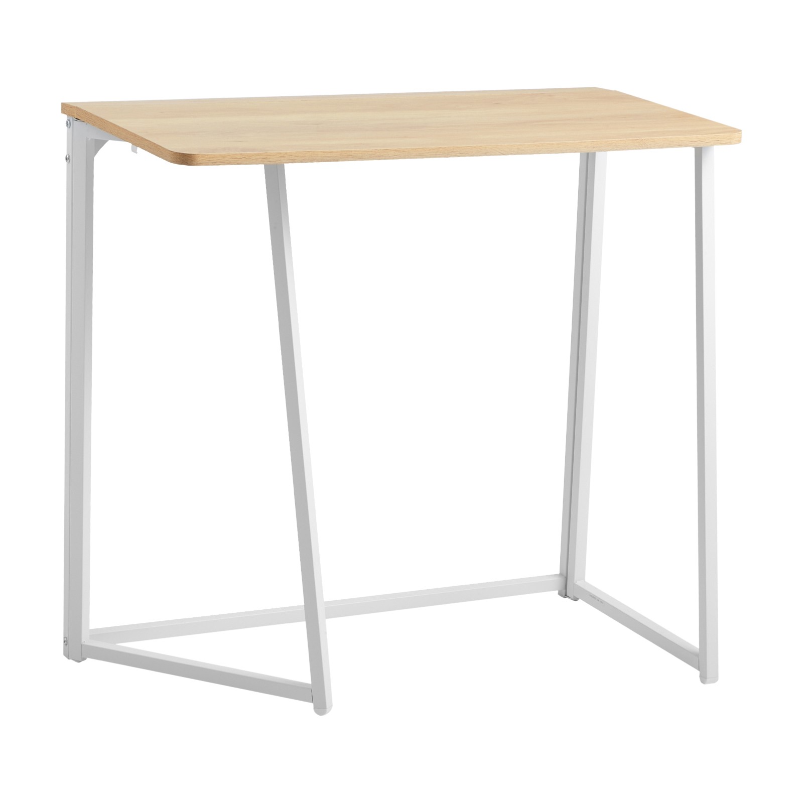 Folding Desk 31.5" Foldable Computer Table with Storage Hooks Oak