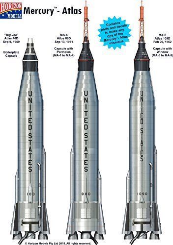 Horizon 1/72nd scale Mercury Atlas 3 in one Plastic Model Kit new ships today