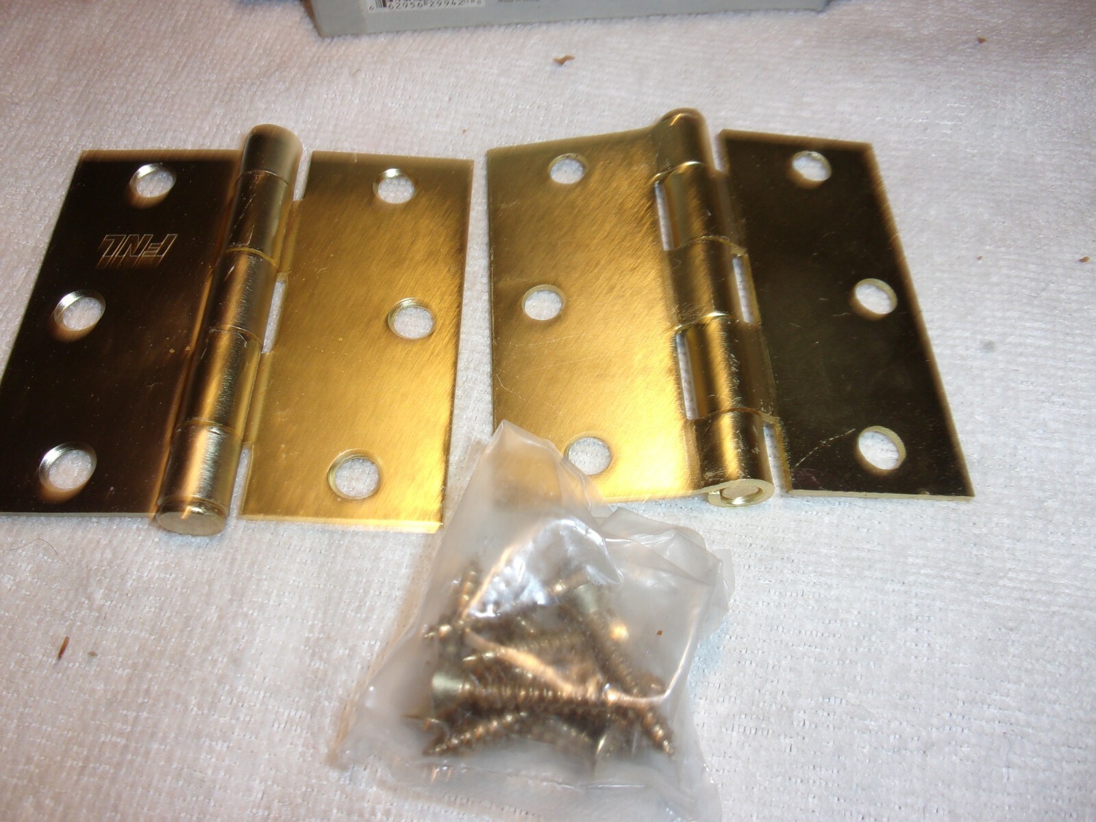 3" Satin Brass Full Mortise Square Hinge Door Hinges 2Ct