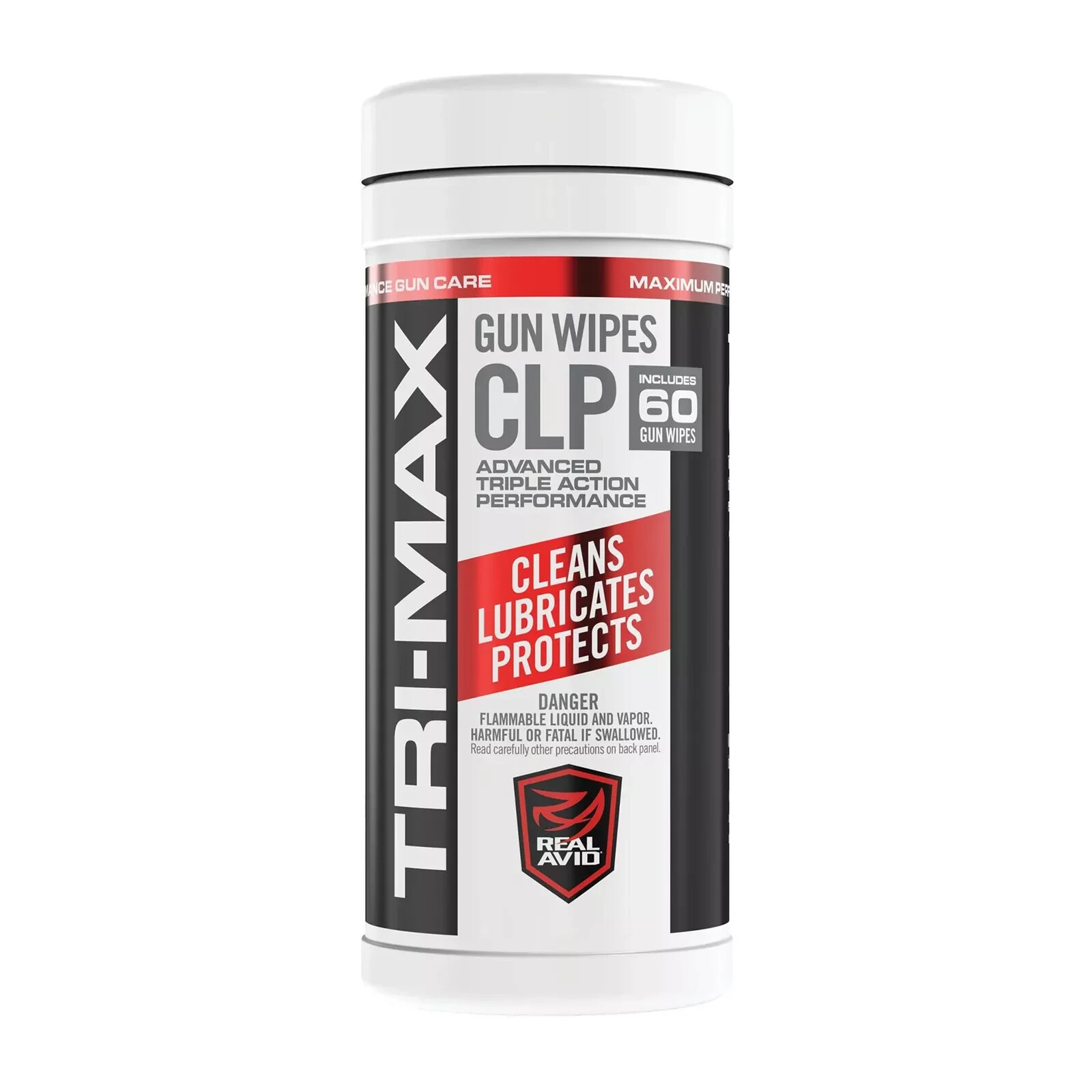 Real Avid TRI-MAX CLP Gun Cleaner & Lubricant Wipes 60 Count   AVCLPW-C60