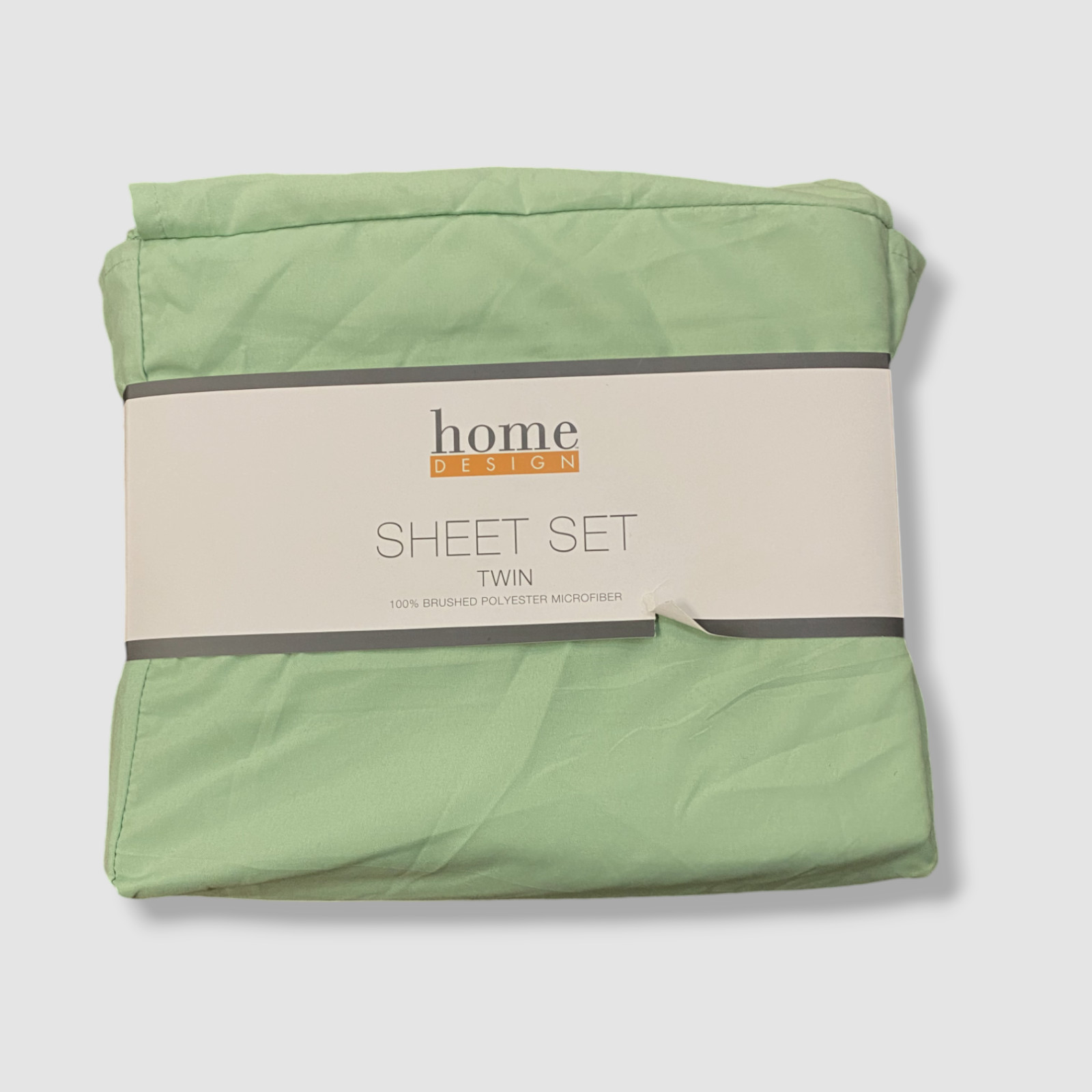 Home Design Green Easy Care Solid Microfiber Sheet 3-Piece Set, Twin Size