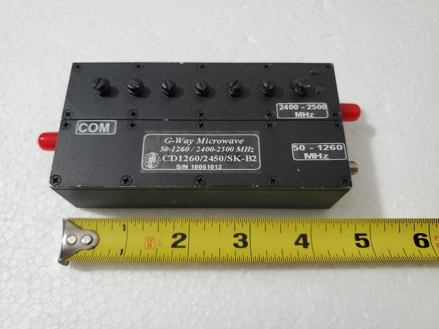 G-Way Microwave Diplexer CD1260/2450/SK-B2, 50-1260 / 2400-2500 MHz SMA Conn.