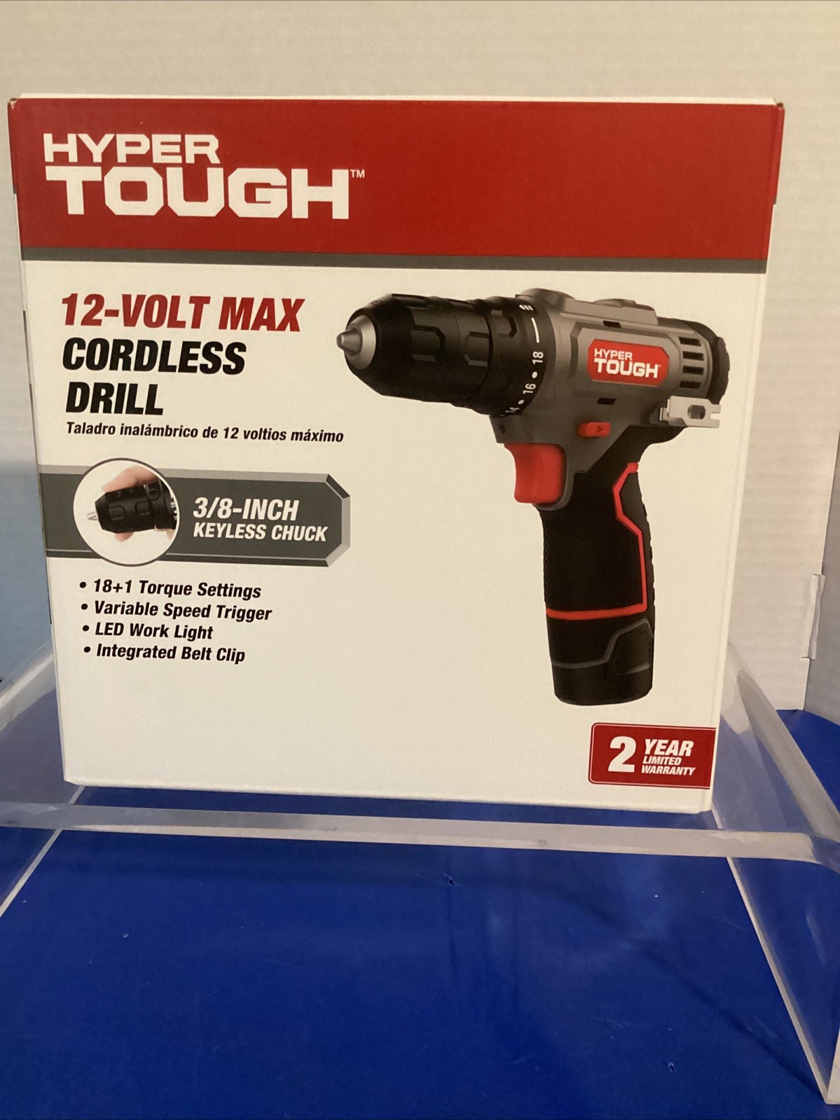 Hyper Tough 12Volt Cordless Drill 3/8 inch Keyless Chuck New