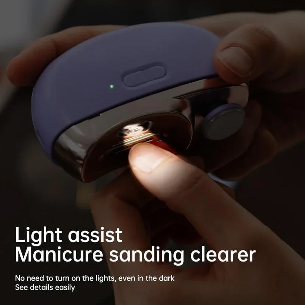 Electric Automatic Nail Clippers With Light Trimmer Nail Cutter Manicure