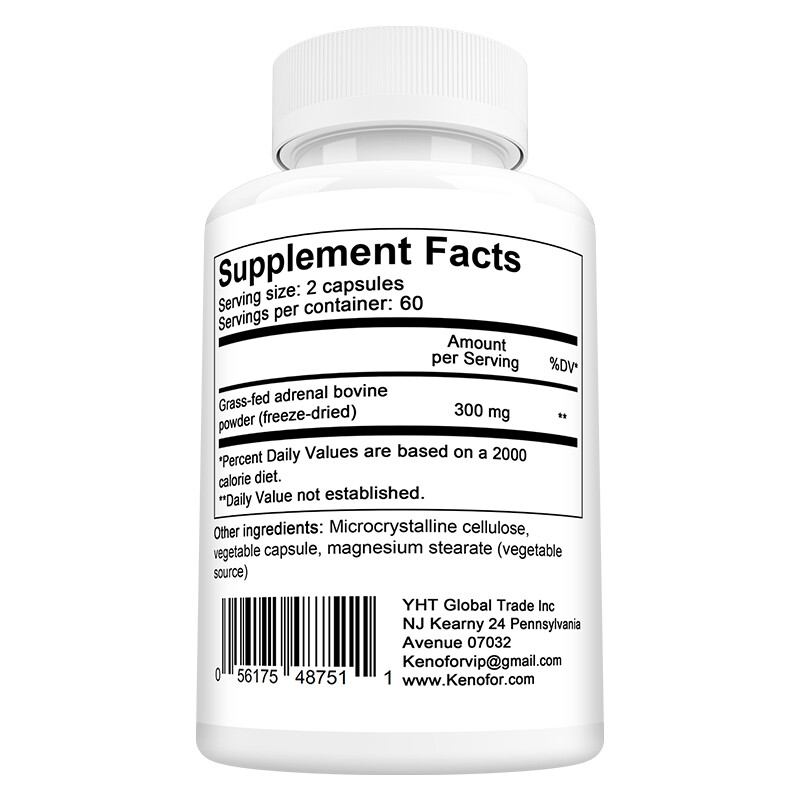 Adrenal Glandular Supplement Balances Emotional Health Improves Stress 120 Pills