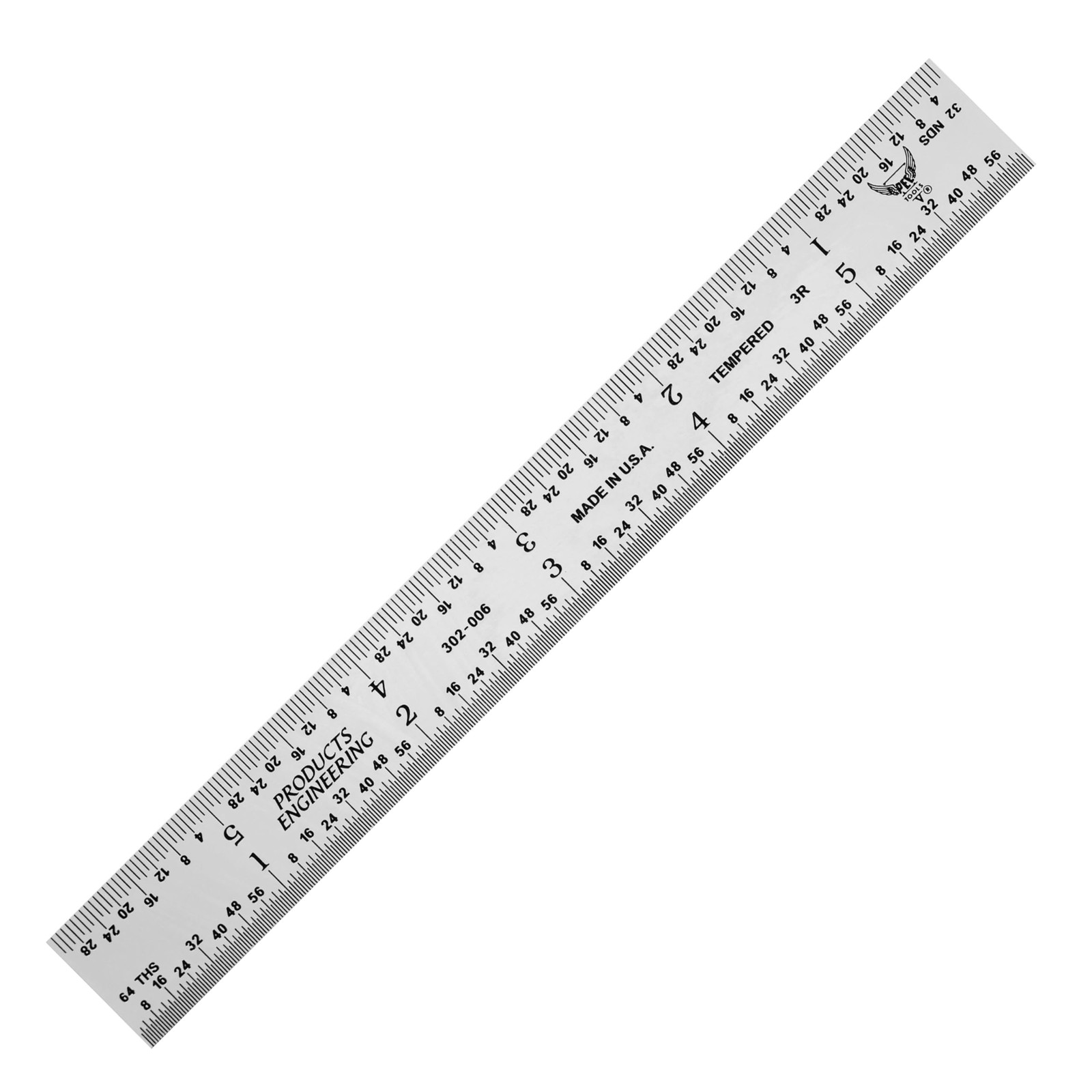 PEC Tools 6-Inch Rigid Steel Ruler, High-Quality Carbon Steel with Satin Chro...
