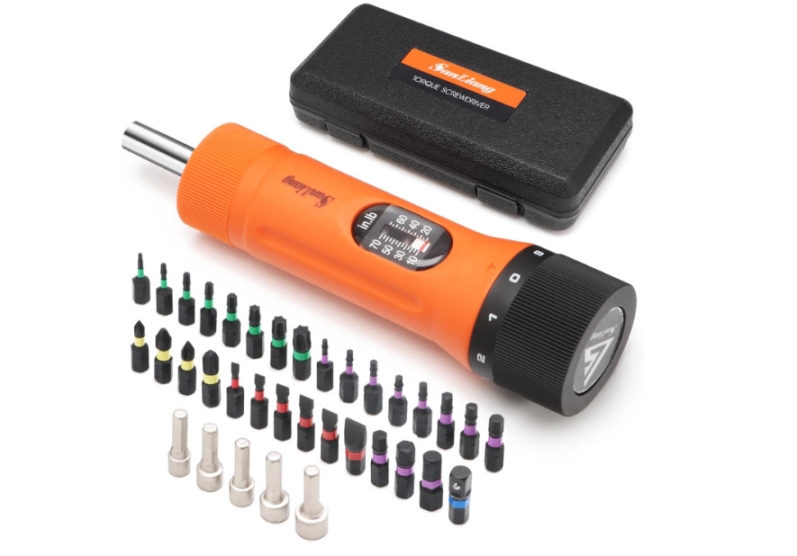 Set torque 36 en 1 con puntas S2 y adaptador 1/4", precisión para bici y manteni