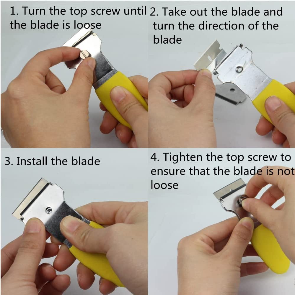 Multipurpose Scraper Cleaning Tool 2 Pack Razor Blade Scraper Set With 10 Extra