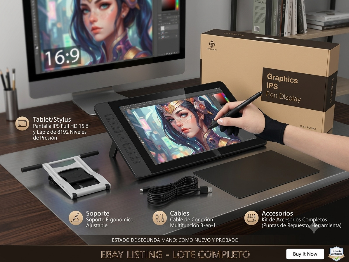 GAOMON PD1561 IPS Pen Display Graphics Tablet 452.4x252mm 19.5mm H