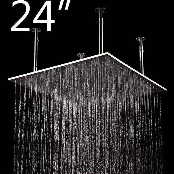 24" Square Ceiling Mount Rainfall Shower Head