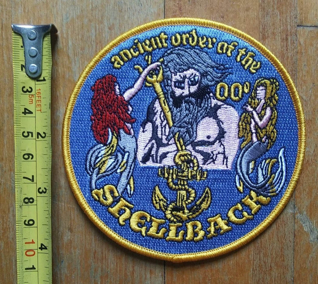 PATCH Shellback King Neptune Embroidered Iron On Navy Collectors