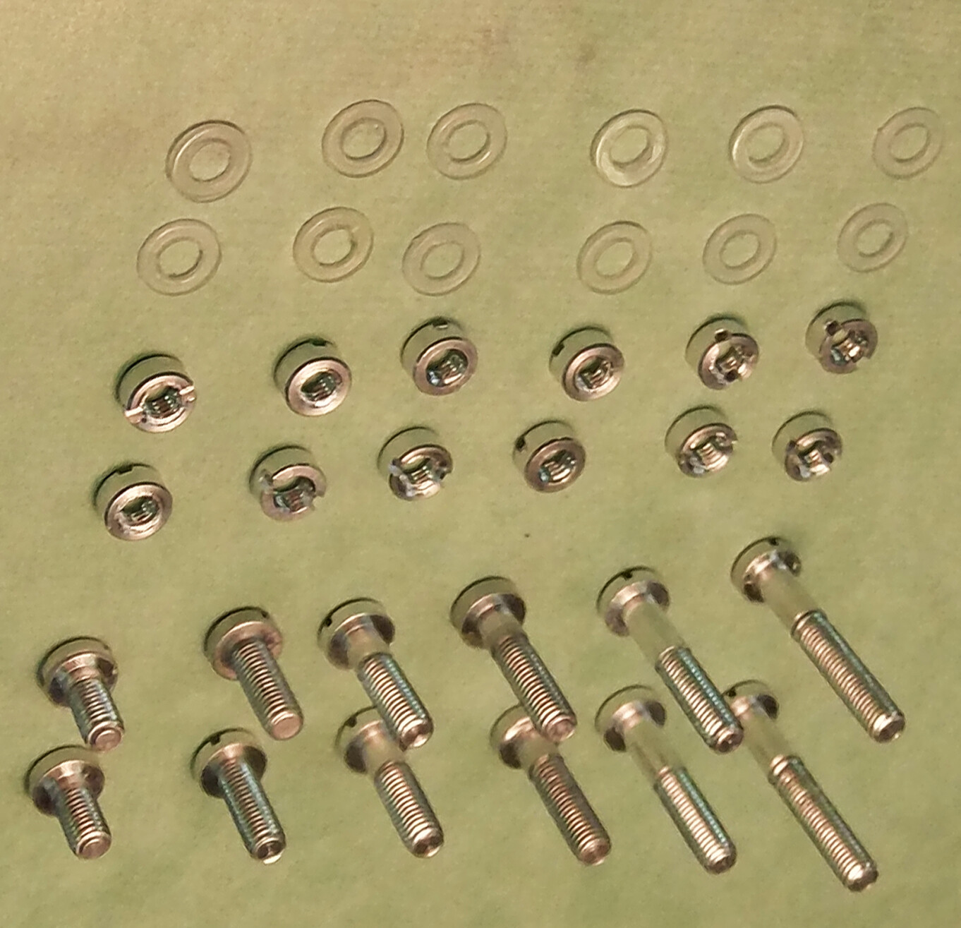 Aluminum Cartridge Headshell Mounting Screws, Nuts And Nylon Washers 36 pc set