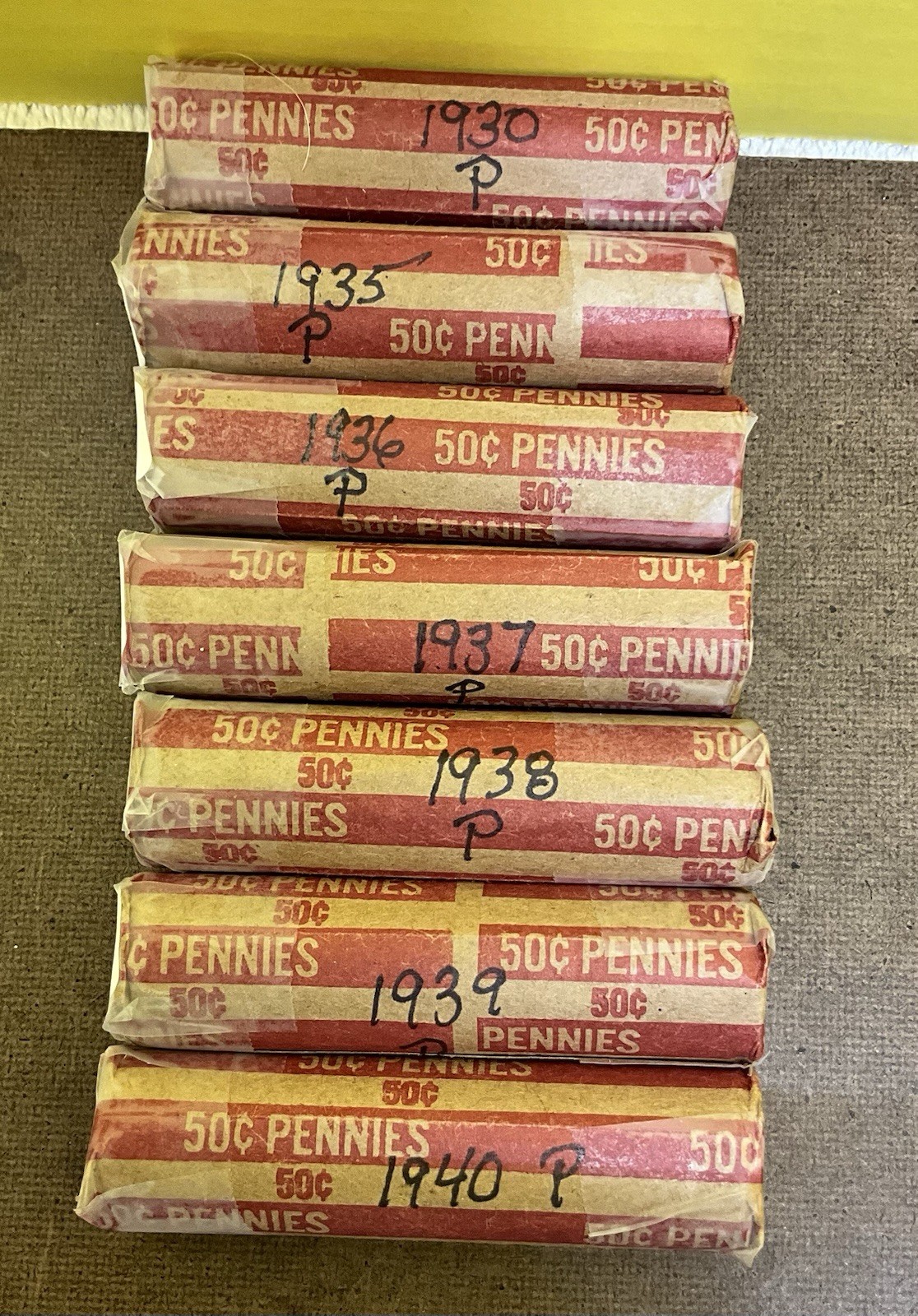 One 1930's Wheat Penny Roll 1930P-1940P "Choose Your Year"