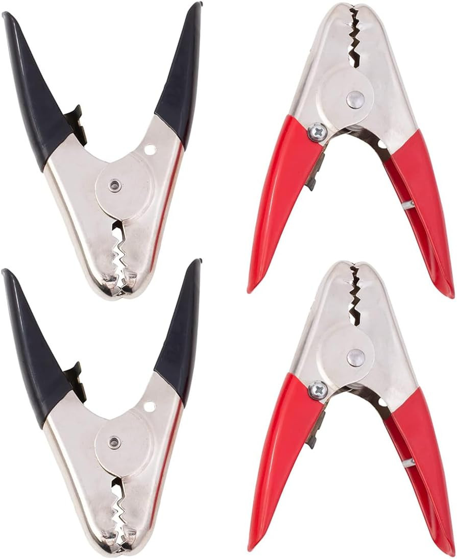 Heavy Duty Battery Jumper Cable Clamps - Set of 4, 1100A Capacity, Insulated Par