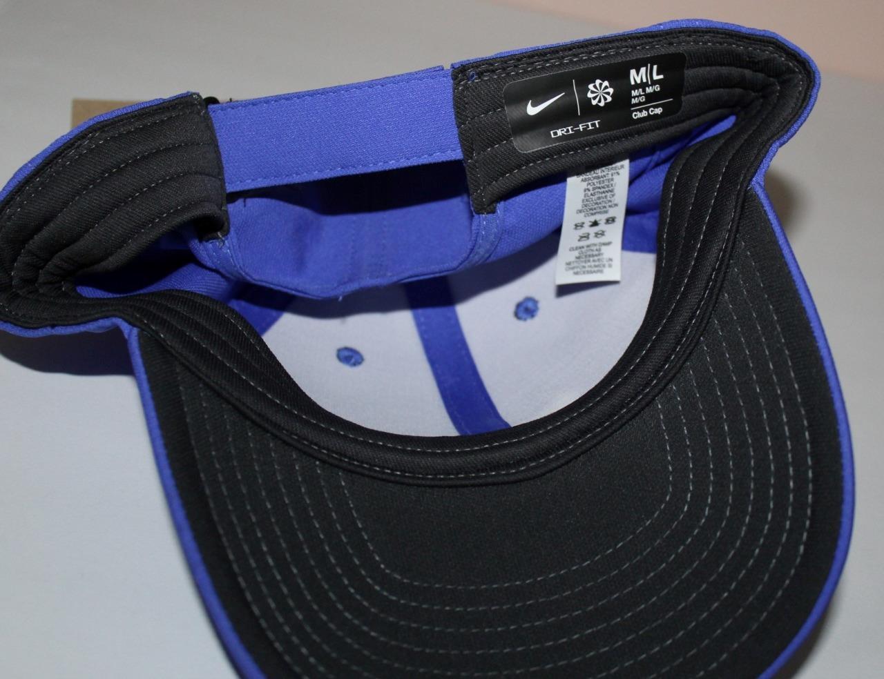 NIKE Periwinkle Blue White Swoosh Logo Adjustable Strapback Baseball Hat Cap *1Z
