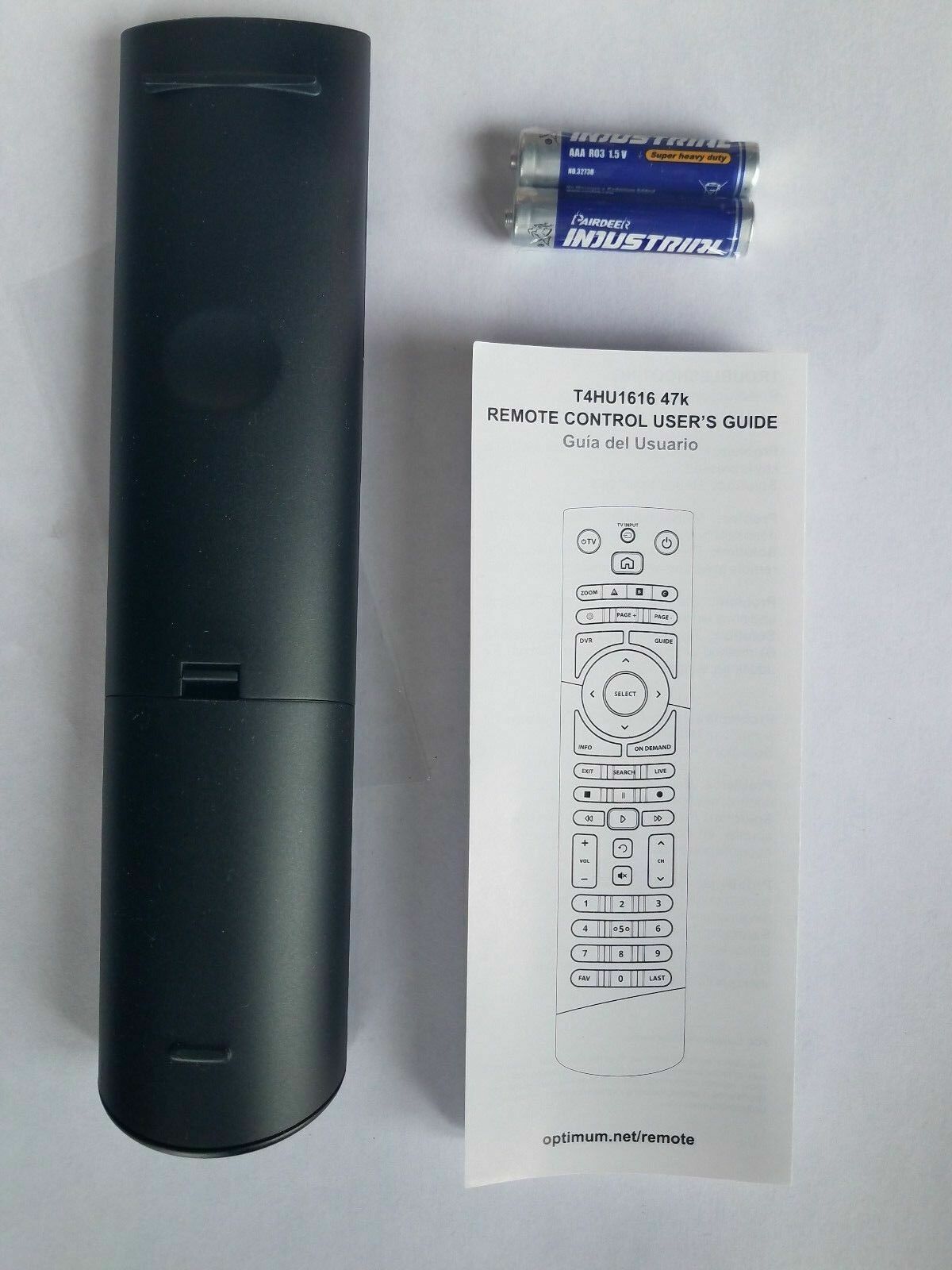 Optimum Cablevision Remote Control DVR W/ Batteries & Instructions