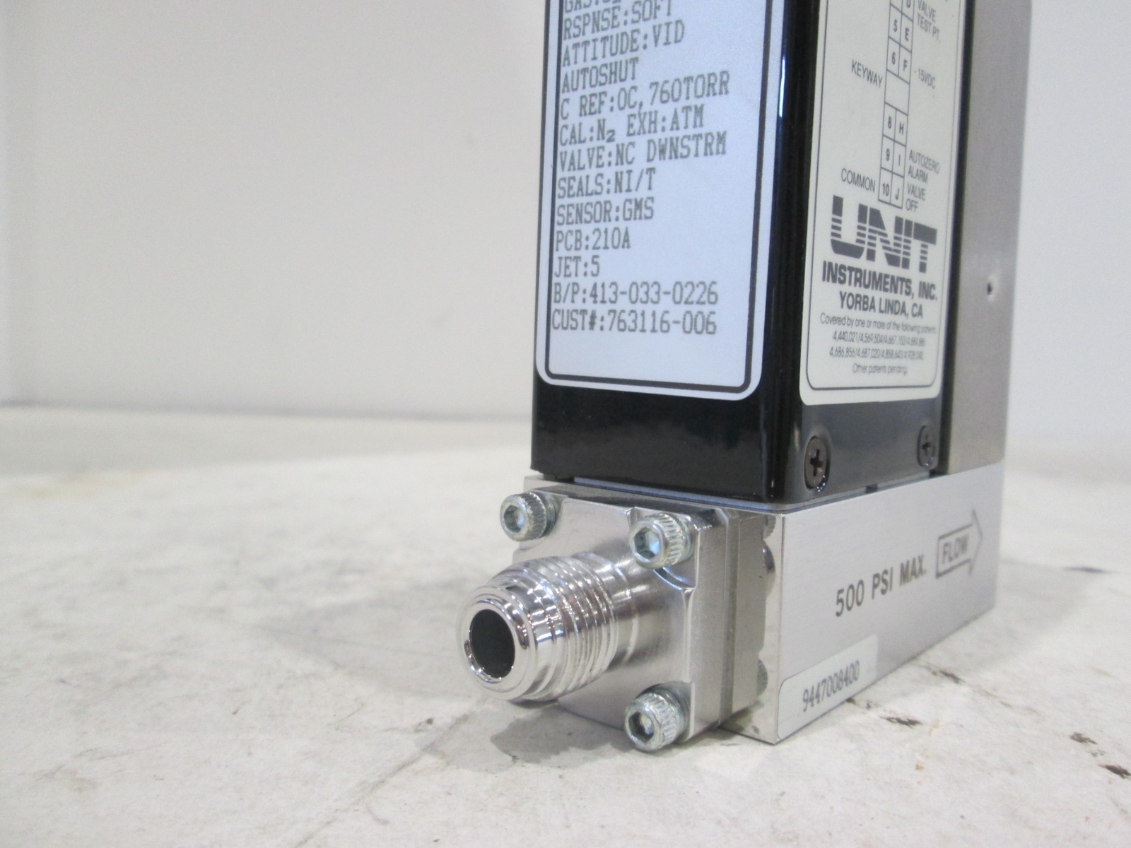 Unit, UFC-1168A, Range 10 SLM, Gas O2, Used