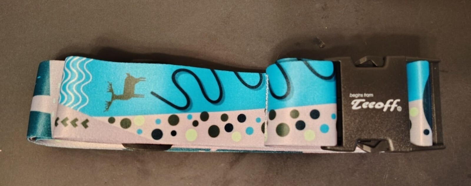 Teeoff Adjustable Luggage Strap 2 Pack, NWOT, 20"-28" Fit Blue Gray Polka Dot