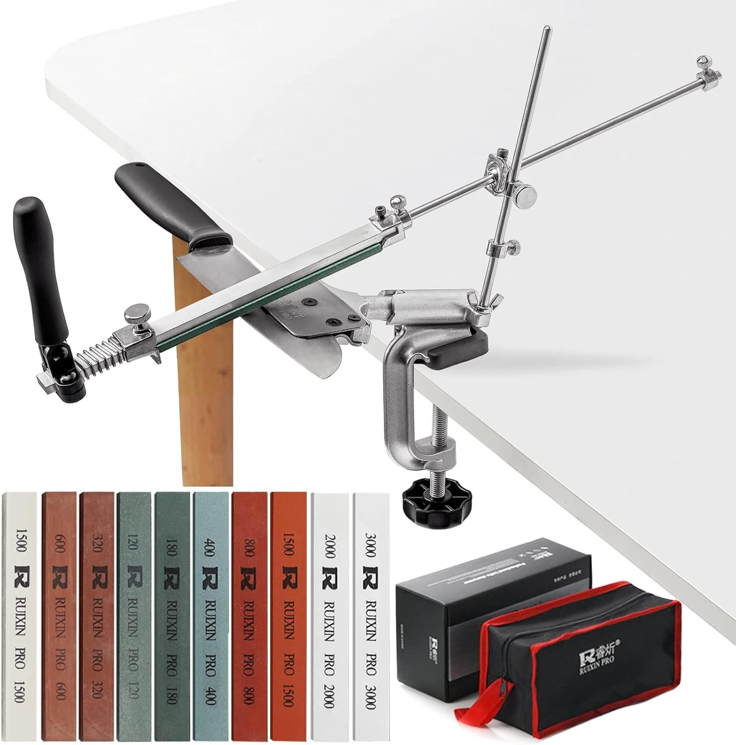 Upgraded RUIXIN PRO RX-008 Professional Knife Sharpener with 10 Whetstones, 3...